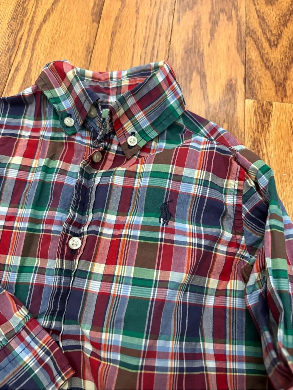 Ralph Lauren Toddler Boys 2T Button Down Shirt Bundle Gingham Plaid Oxford